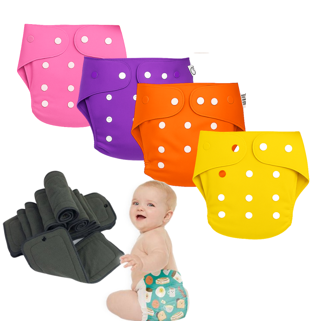 Softlia Reusable & Washable Cloth Diaper | Adjustable Size | 0-3 Years