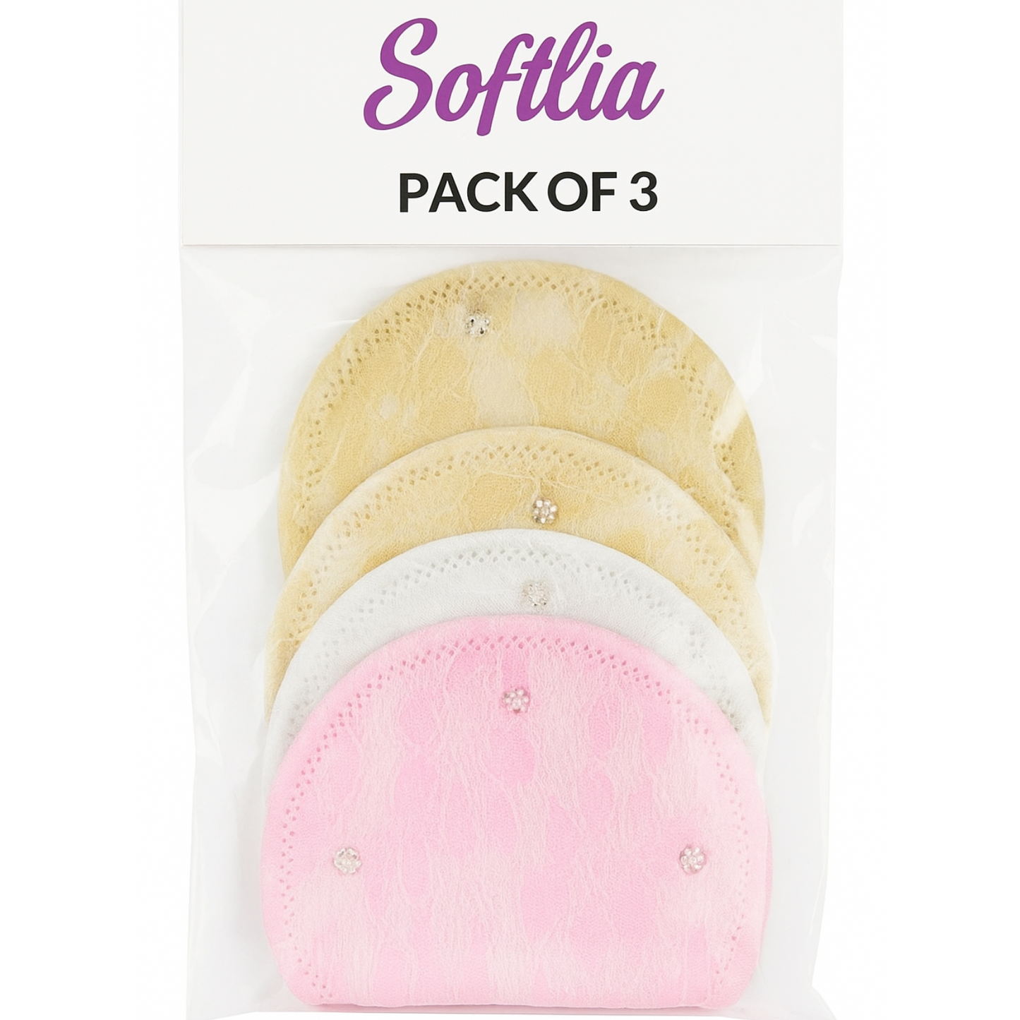 Softlia Reusable Breast Pads for Women | 100% Cotton | Ultra-Soft & Leak-Proof Nursing Pads (Pack of 6)