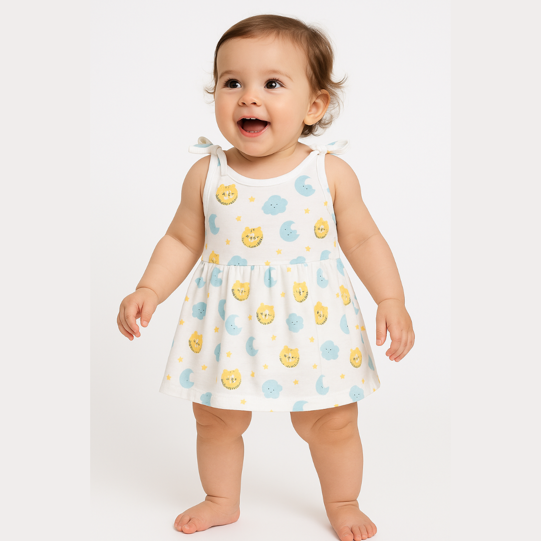 Softlia Muslin Baby Frock | 100% Pure Cotton | Lightweight & Breathable Dress for Girls (0–24 Months)