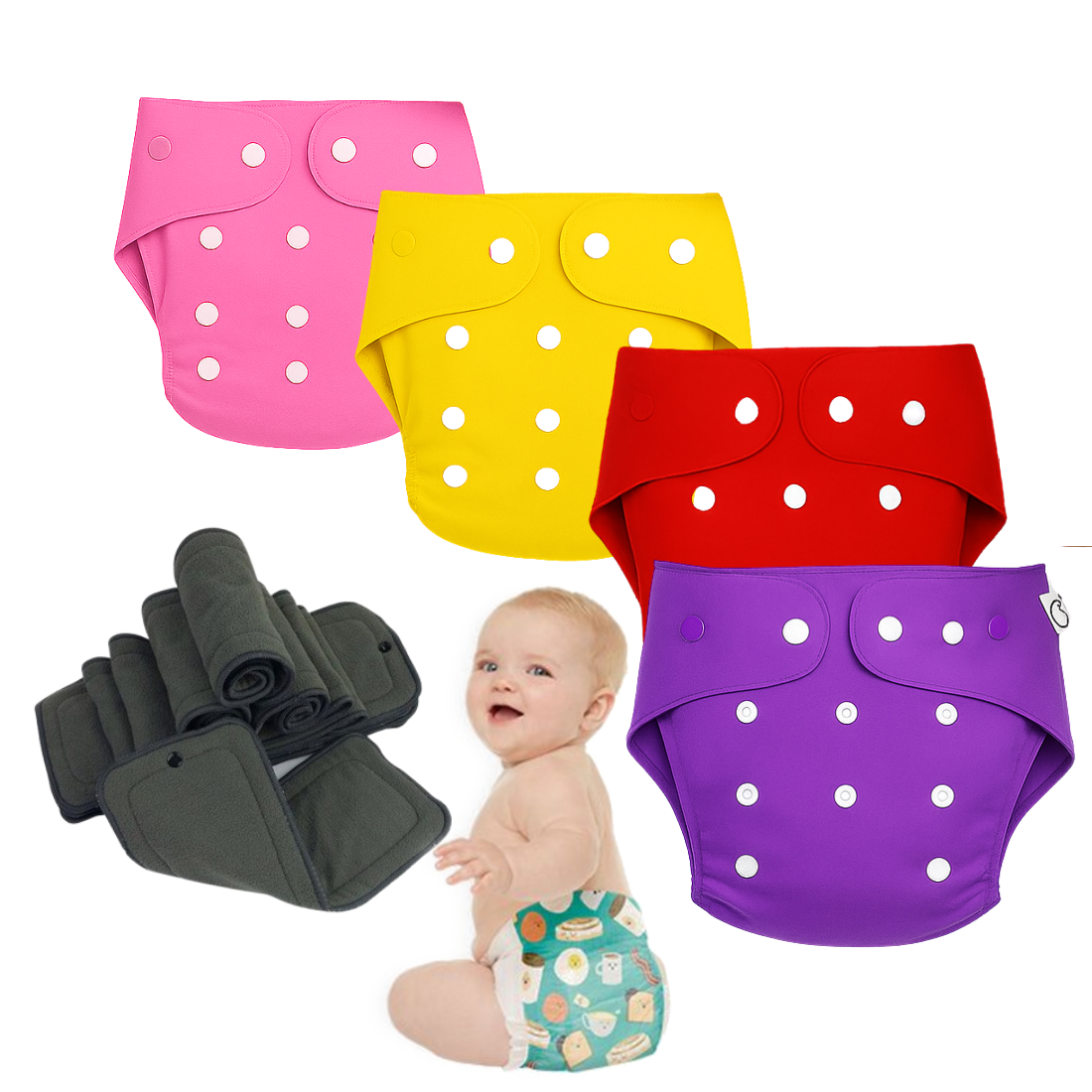Softlia Reusable & Washable Cloth Diaper | Adjustable Size | 0-3 Years