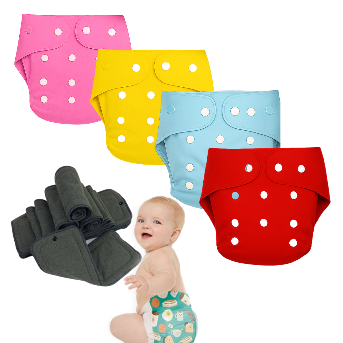 Softlia Reusable & Washable Cloth Diaper | Adjustable Size | 0-3 Years