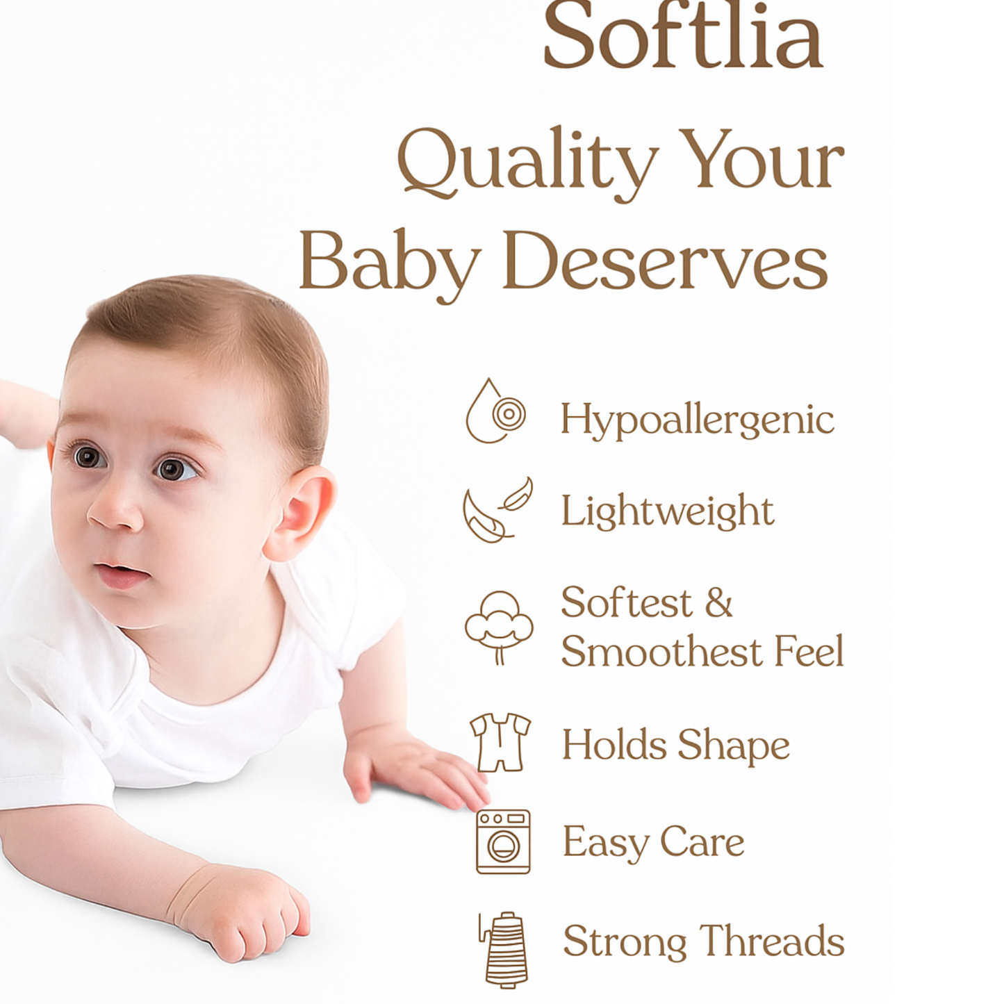 Softlia Pack of 2 – White & Sky Blue Full Printed Baby Rompers