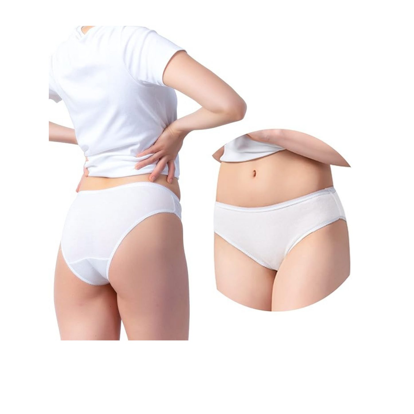 Softlia 100% Cotton Disposable Panty for Women | Hygienic, Breathable & Skin-Friendly (Pack of 5/10)