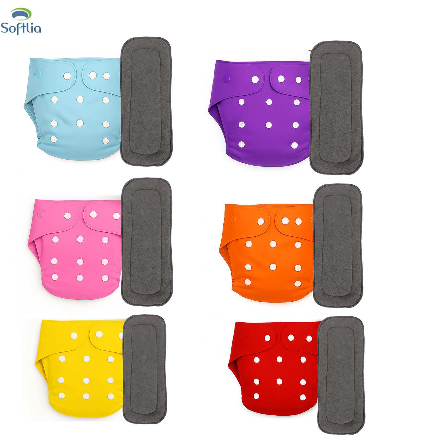 Softlia Reusable & Washable Cloth Diaper | Adjustable Size | 0-3 Years