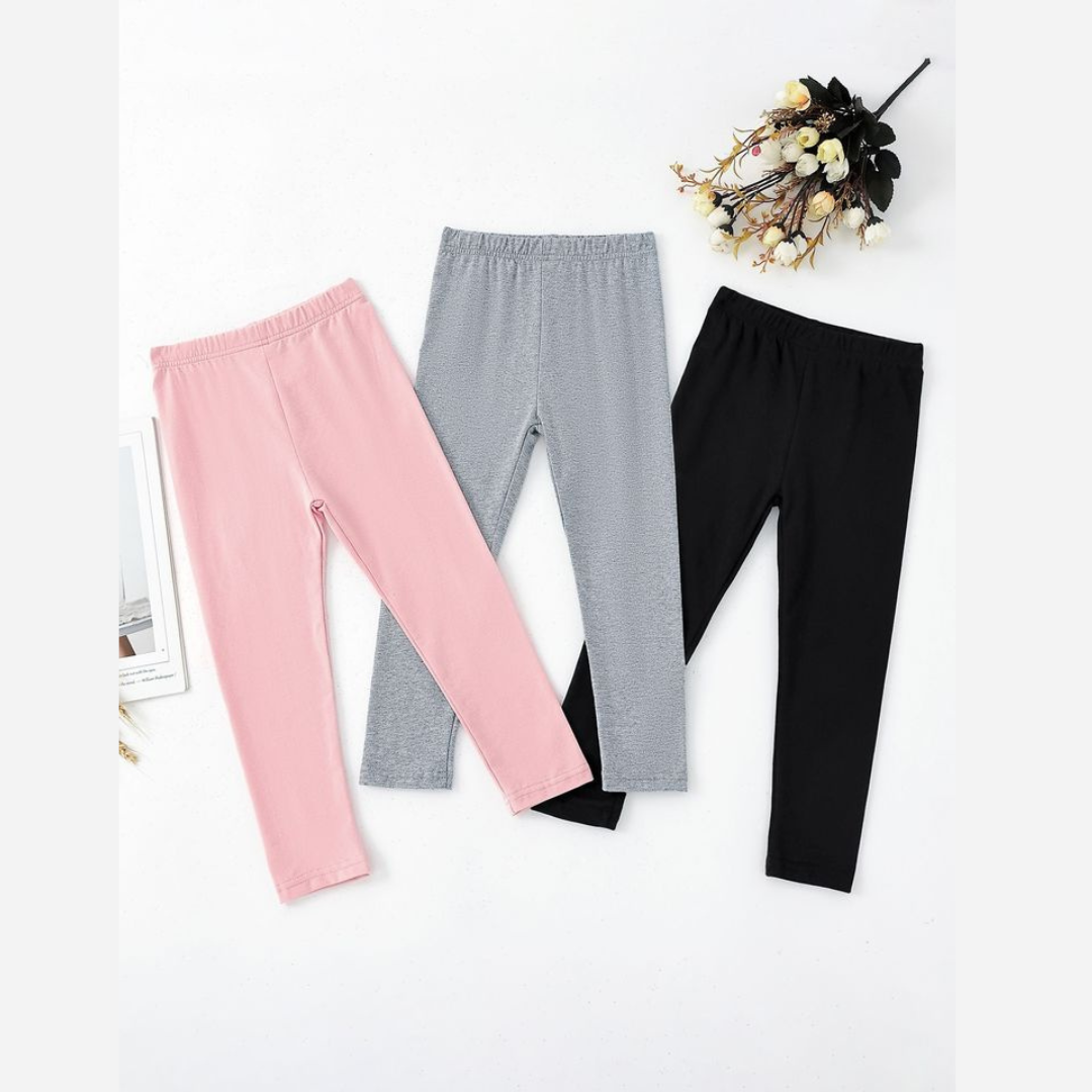 Softlia Girls Cotton Stretch Leggings – Soft, Breathable & Full Length | Daily Wear & Casual Use