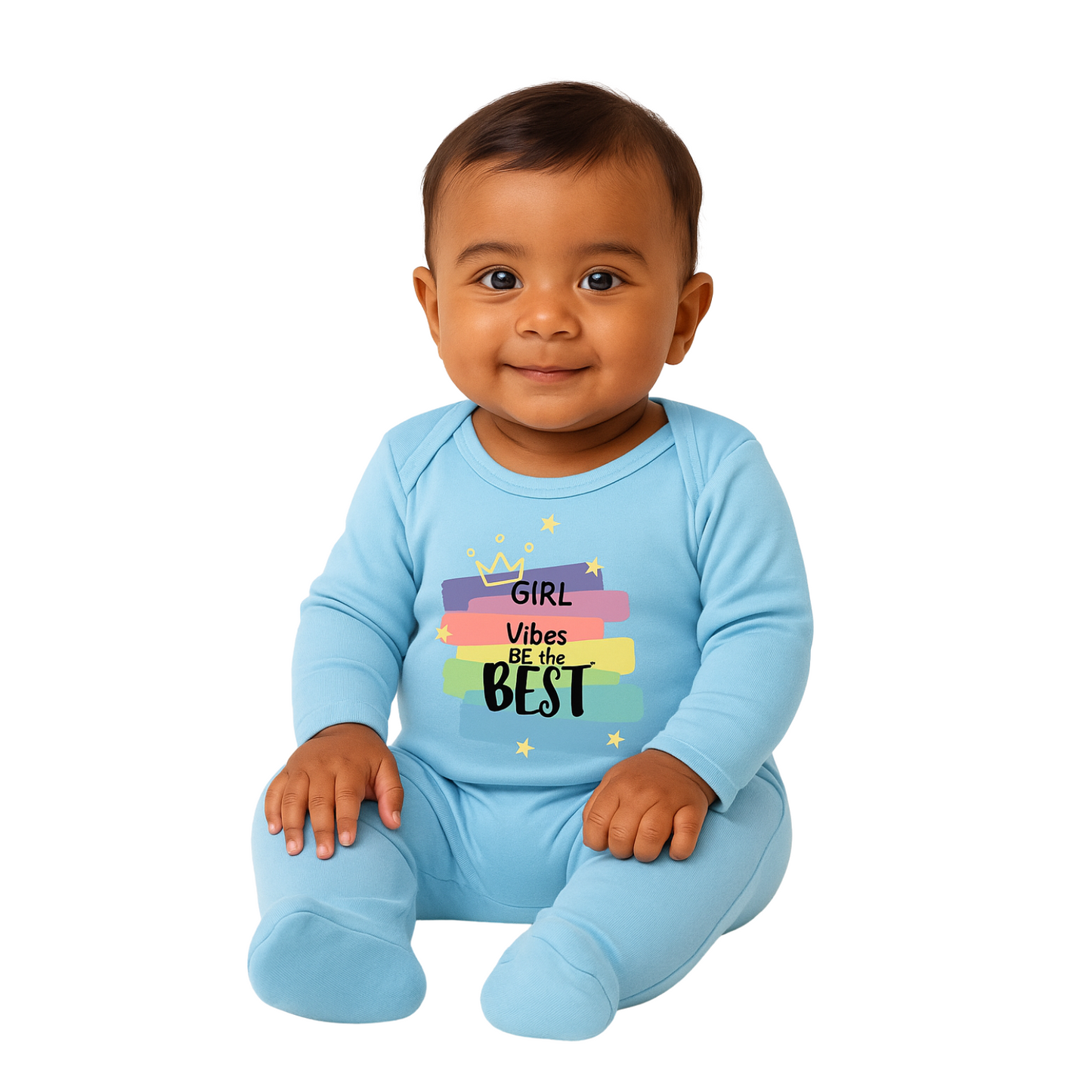 Sky Blue Full Printed Baby Romper pack of 1