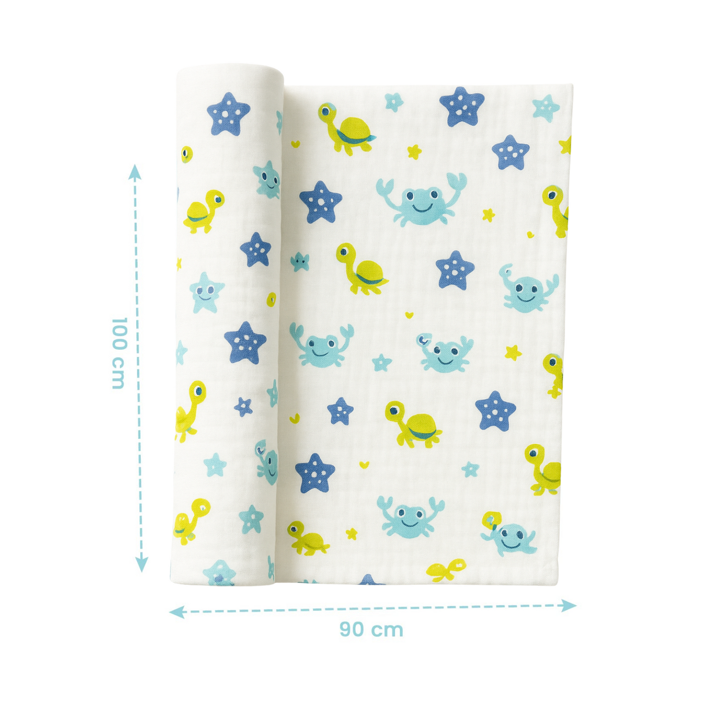 Softlia 3-Layer Baby Wrapper | Soft Cotton Swaddle Blanket for Newborns (0–6 Months)
