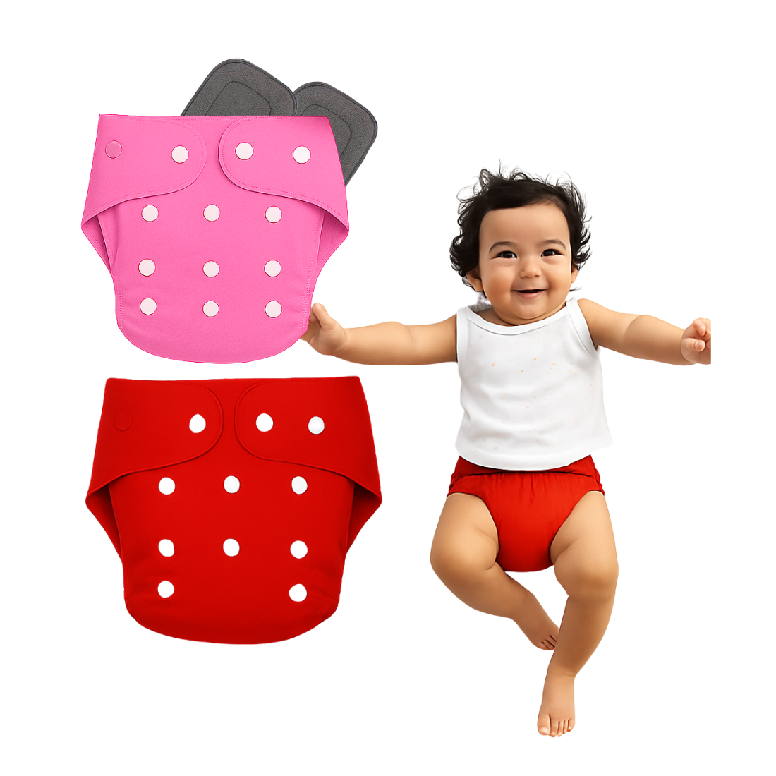 Softlia Reusable & Washable Cloth Diaper | Adjustable Size | 0-3 Years