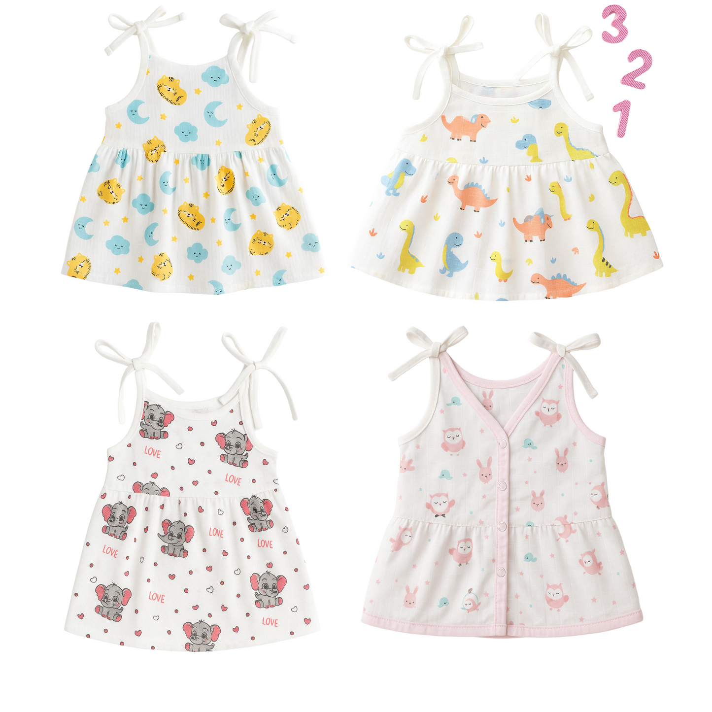 Softlia Muslin Padded Baby Langot – Ultra Soft, Absorbent & Reusable – Pack of 4