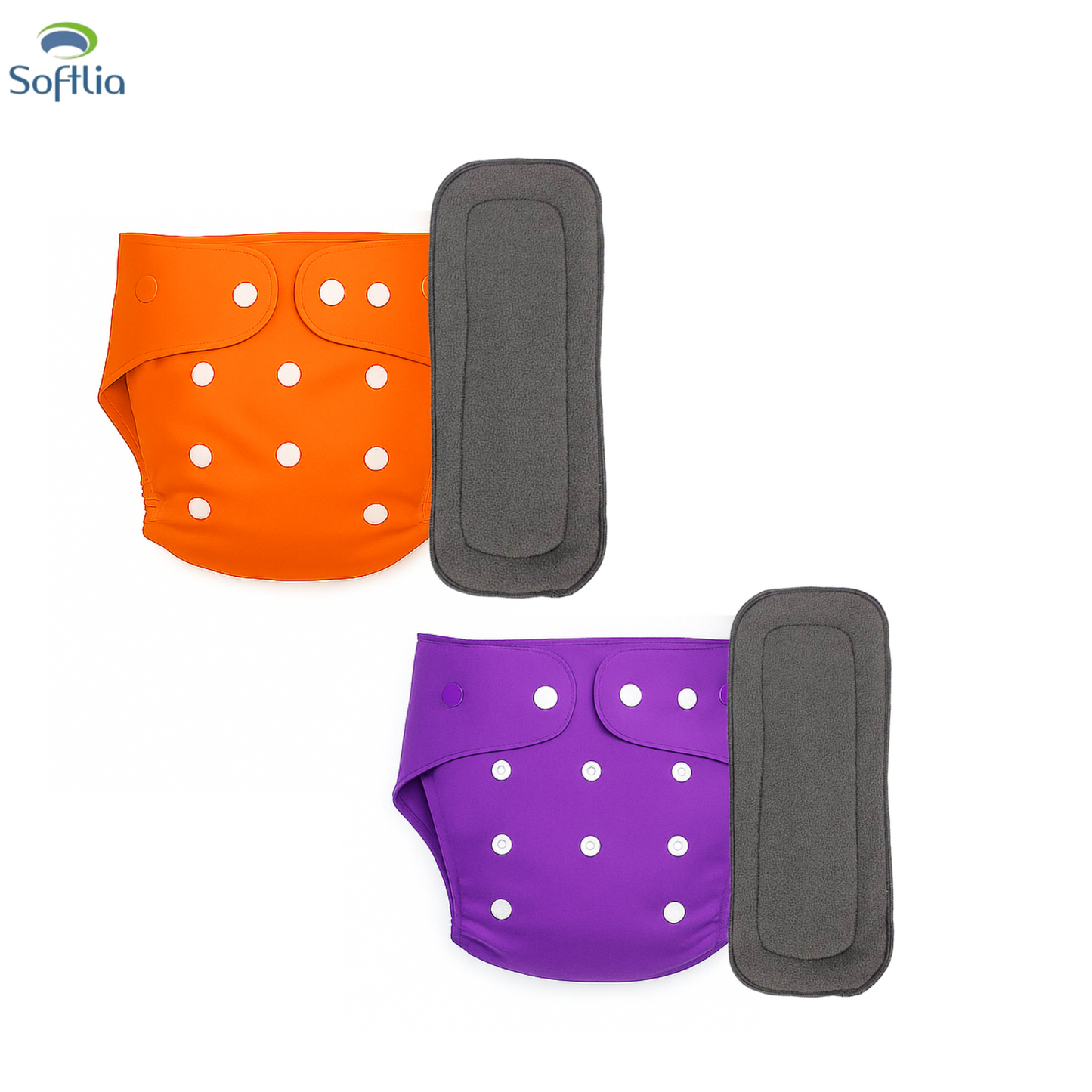 Softlia Reusable Cloth Baby Diapers – Pack of 2 (Adjustable, Soft Cotton)