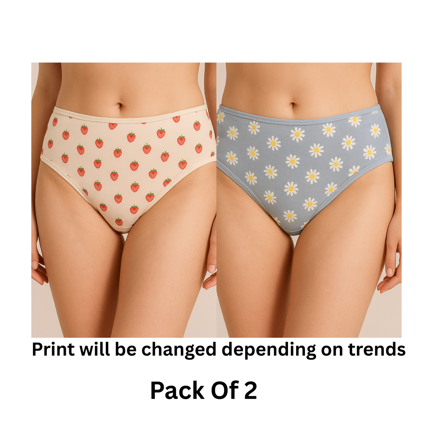 Softlia Women’s Cotton Printed Panty | Soft & Breathable Mid-Rise Briefs (Pack of 3/5/6)