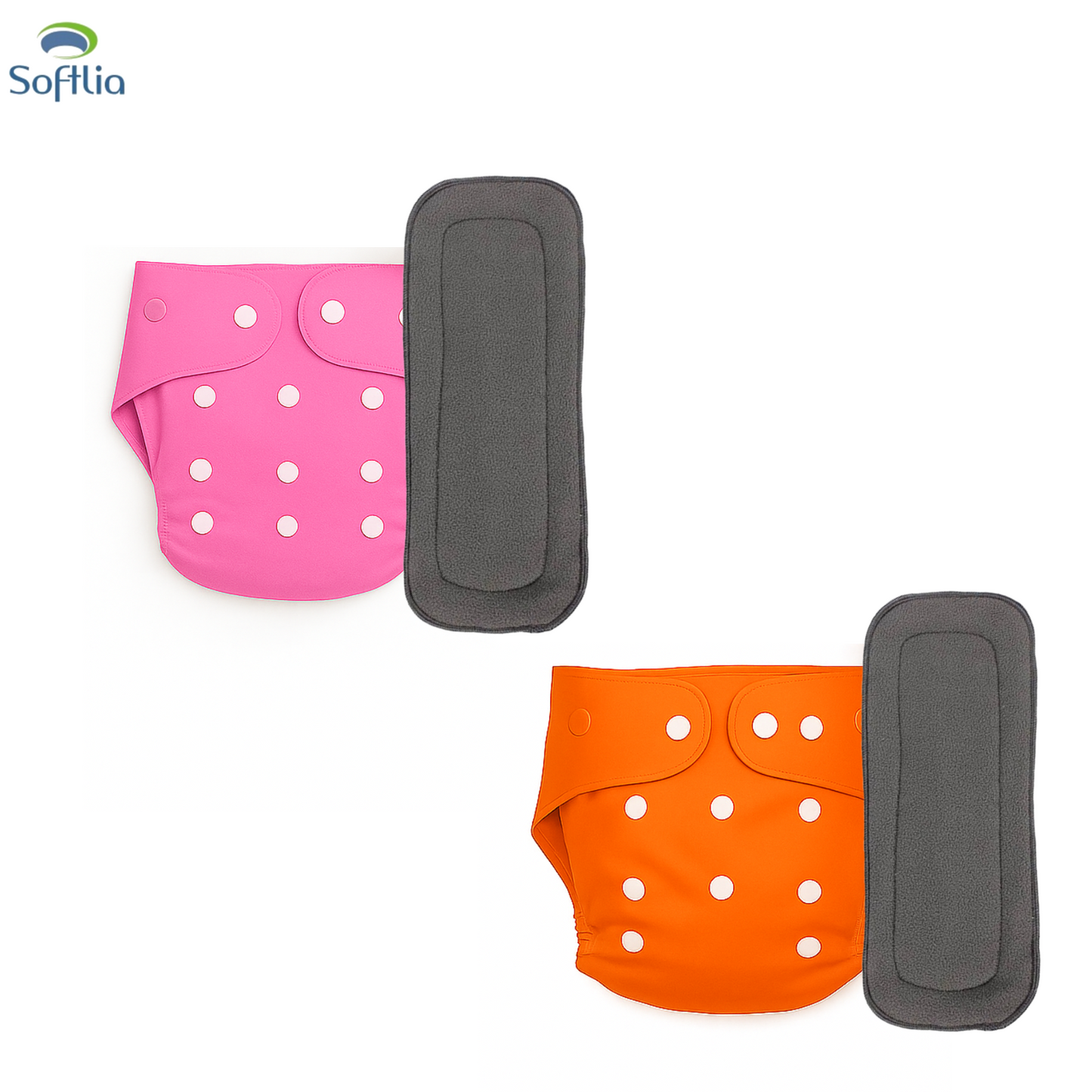 Softlia Cotton Cloth Diapers – Pack of 2 (Reusable & Breathable for Day & Night)