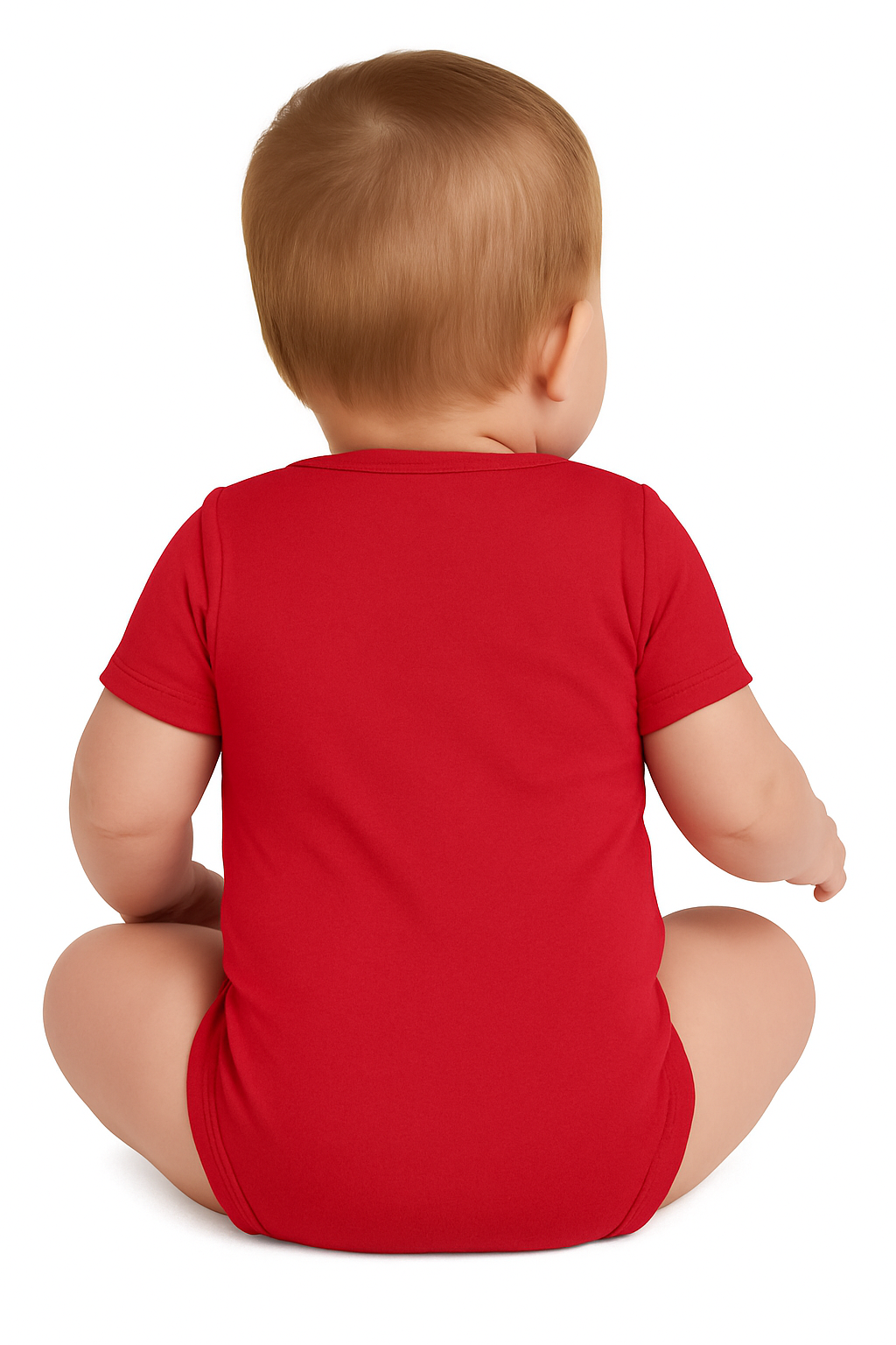 Softlia Red Half Printed Baby Romper – Soft Cotton
