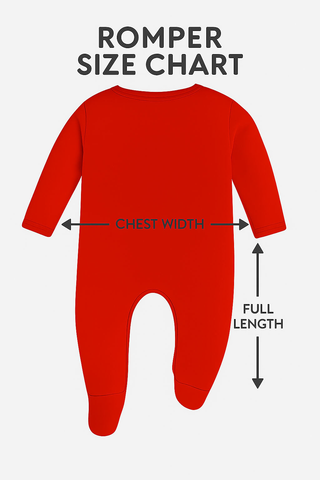 Red Full Printed Baby Romper – 100% Cotton