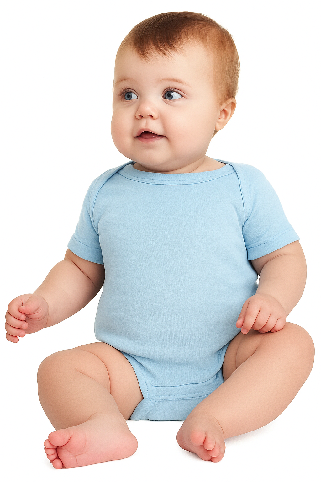 Softlia Sky Blue Baby Romper – Half Printed