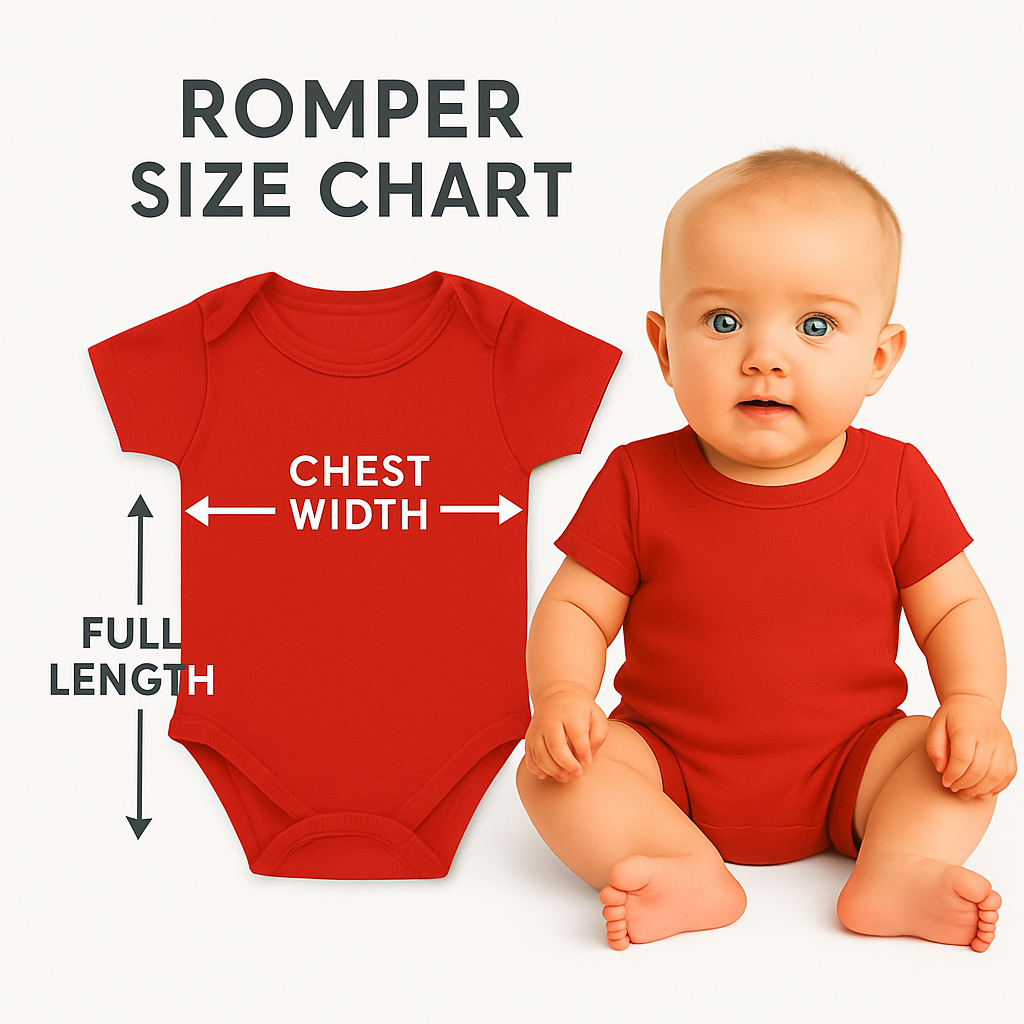 Softlia Red Half Printed Baby Romper – Soft Cotton