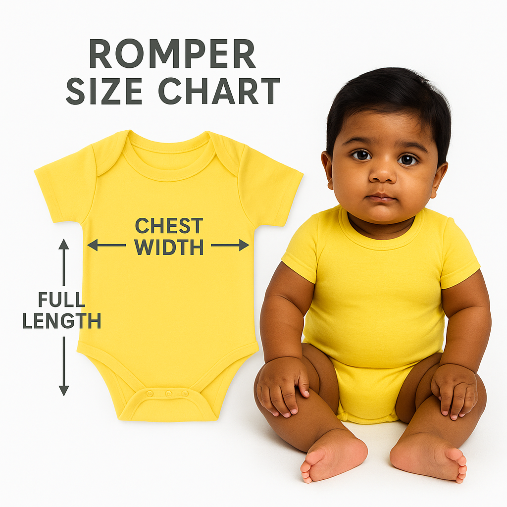 Softlia Yellow Half Printed Baby Romper