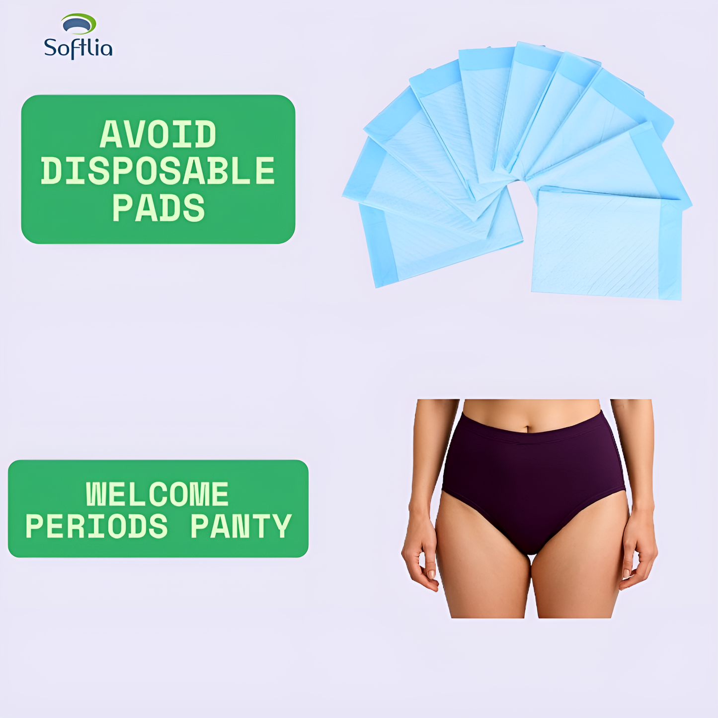 Softlia Period Panty – Reusable, Eco-Friendly & Breathable pack of 1