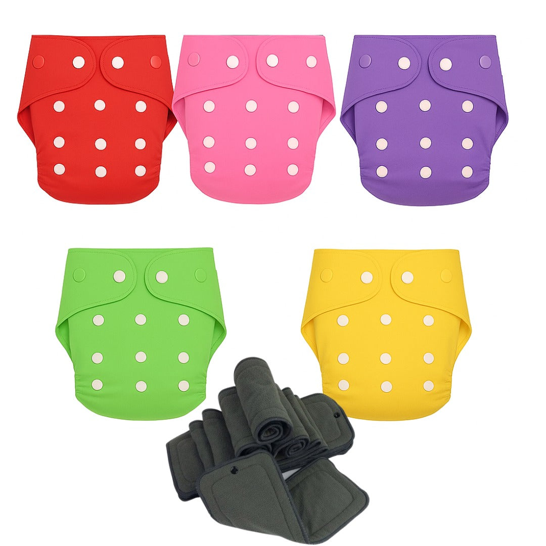 Softlia Reusable Cloth Diapers for Baby – Pack of 5