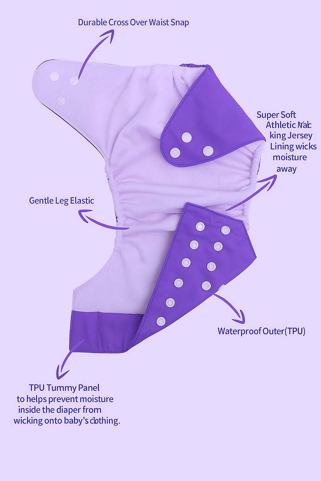 Softlia Reusable Cloth Diapers for Babies – Pack of 3 | Adjustable, Leak-Proof & Eco-Friendly