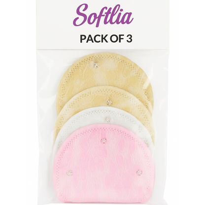 Softlia Reusable Breast Pads for Women – Soft, Absorbent & Leak-Proof – Pack of 3
