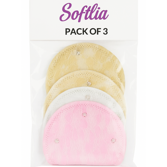 Softlia Reusable Breast Pads for Women – Soft, Absorbent & Leak-Proof – Pack of 3