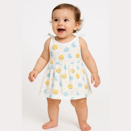 Softlia Muslin Baby Frock | 100% Pure Cotton | Lightweight & Breathable Dress for Girls (0–24 Months)