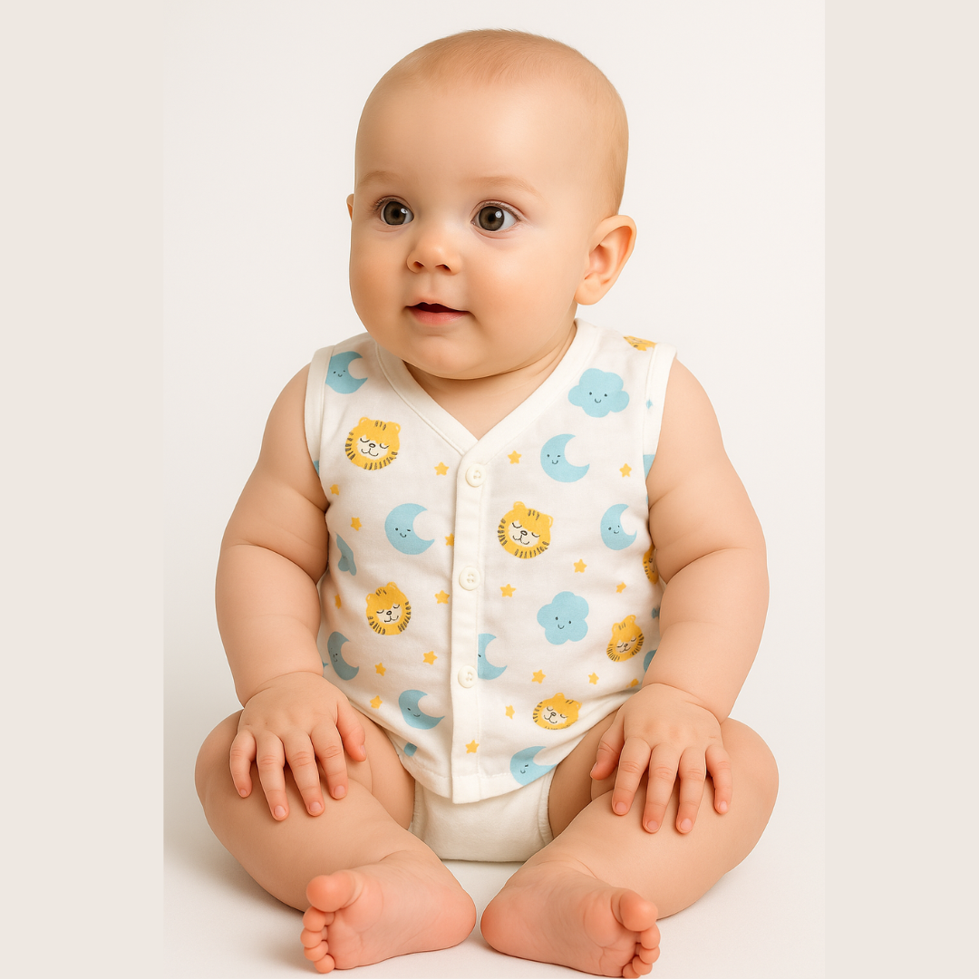 Softlia Muslin Baby Jhabla | 100% Organic Cotton Front-Open Shirt for Newborns (0–12 Months)