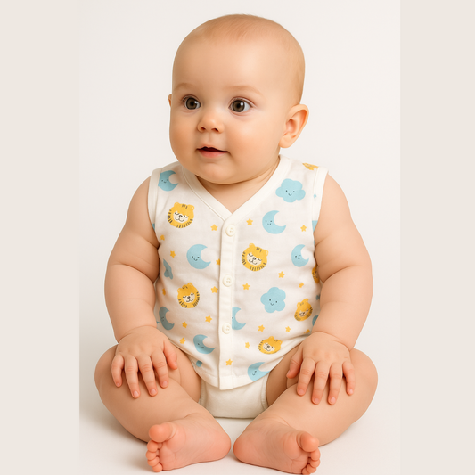 Softlia Muslin Baby Jhabla | 100% Organic Cotton Front-Open Shirt for Newborns (0–12 Months)