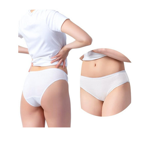 Softlia 100% Cotton Disposable Panty for Women | Hygienic, Breathable & Skin-Friendly (Pack of 5/10)