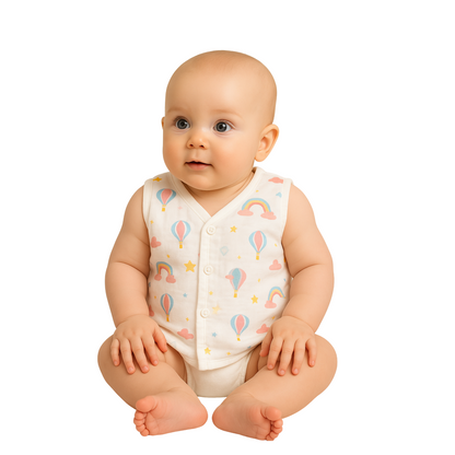 Softlia Muslin Baby Jhabla – Ultra Soft, Breathable & Gentle on Skin – Pack of 5