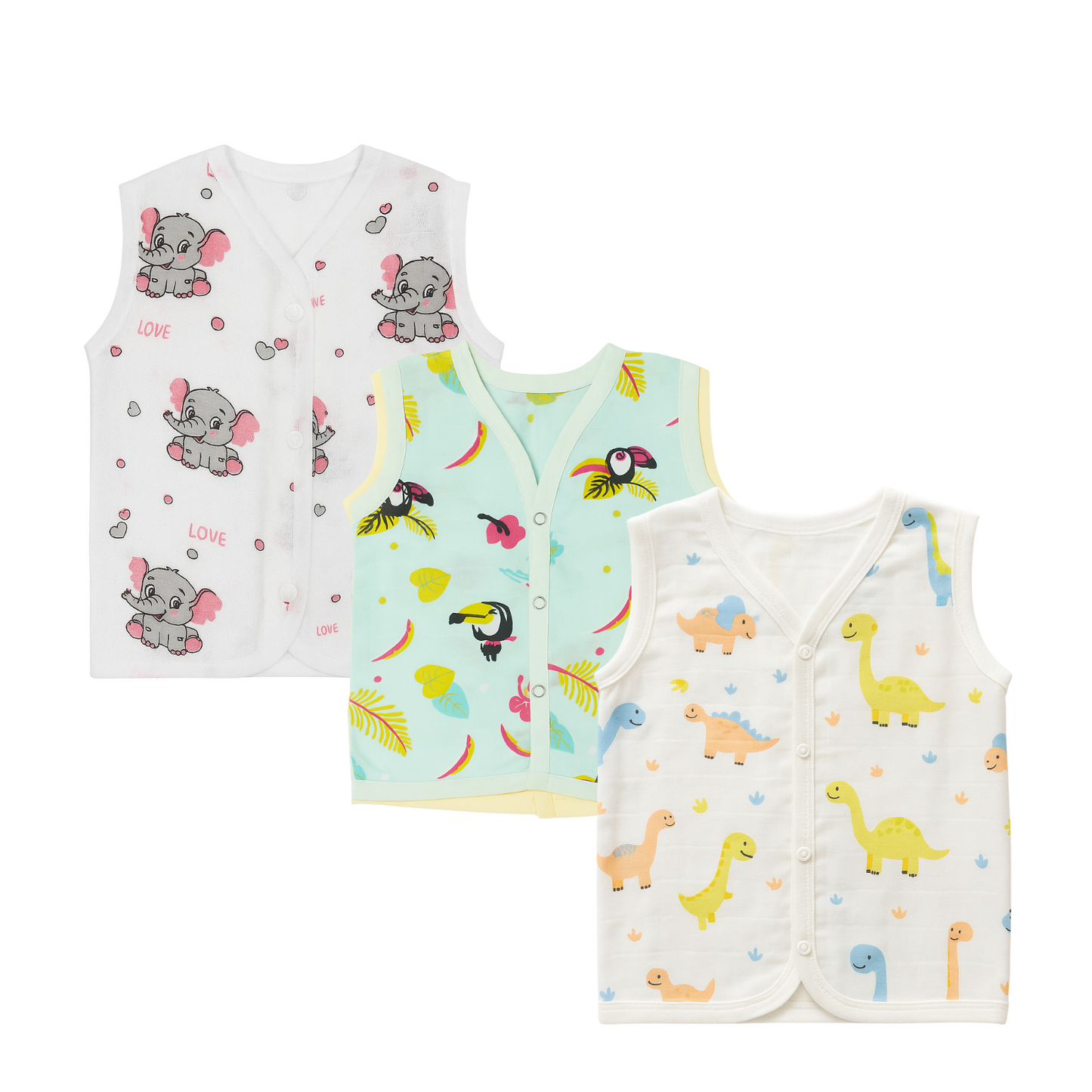Softlia Muslin Baby Jhabla | 100% Organic Cotton Front-Open Shirt for Newborns (0–12 Months)