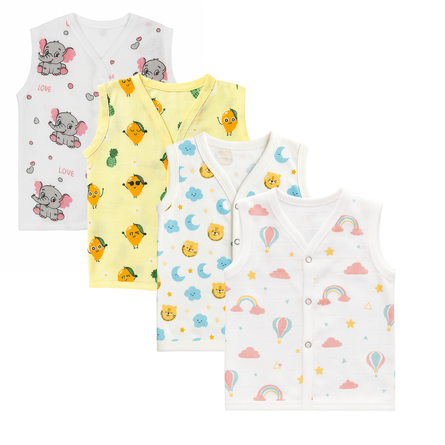 Softlia Muslin Baby Jhabla | 100% Organic Cotton Front-Open Shirt for Newborns (0–12 Months)