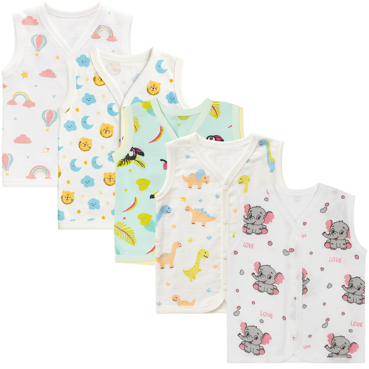 Softlia Muslin Baby Jhabla | 100% Organic Cotton Front-Open Shirt for Newborns (0–12 Months)