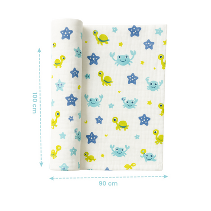 Softlia 3-Layer Baby Wrapper | Soft Cotton Swaddle Blanket for Newborns (0–6 Months)