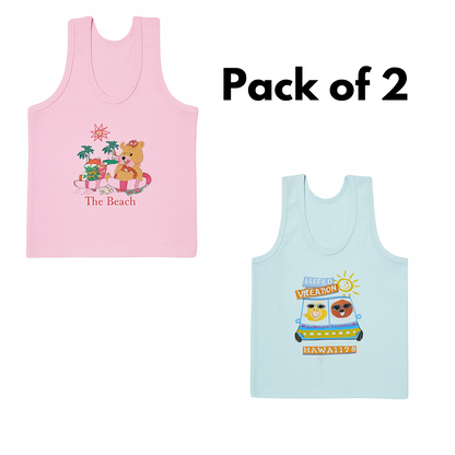 Softlia Kids Cotton Vest | Soft & Breathable Sleeveless Undershirt for Boys & Girls (Pack of 3/5)