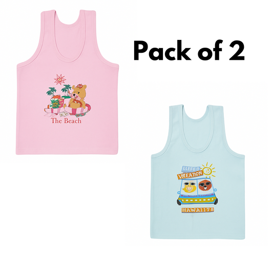 Softlia Kids Cotton Vest – Soft, Breathable & Comfortable – Pack of 2
