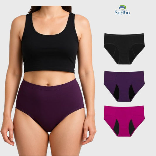 Softlia Leak-Proof Menstrual Panty – Absorbent, Rash-Free, Washable pack of 1