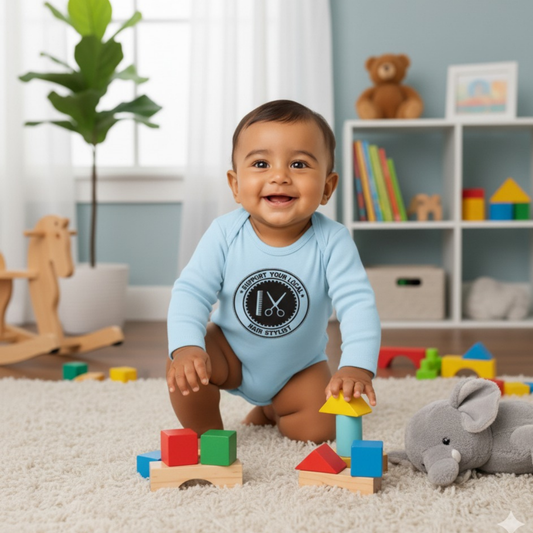 Softlia Sky Blue Cotton Half Romper for Baby – Soft & Breathable Daily Wear Bodysuit