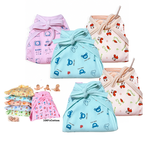 Softlia Baby Langot U-Shape – 100% Cotton Washable Nappies for Newborns & Infants – Pack of 5
