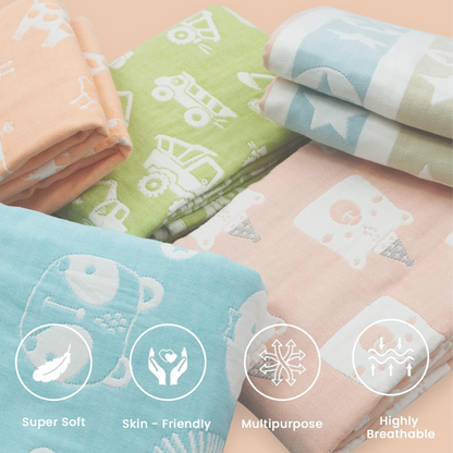 Softlia Muslin Baby Jhabla | 100% Organic Cotton Front-Open Shirt for Newborns (0–12 Months)