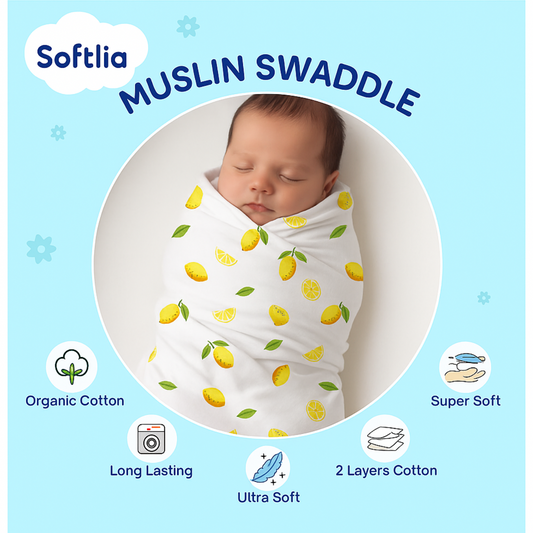 Softlia Muslin Baby Wipes – Ultra Soft, Gentle & Reusable – Pack of 4