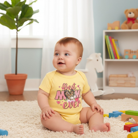 Softlia Yellow Half Printed Baby Romper