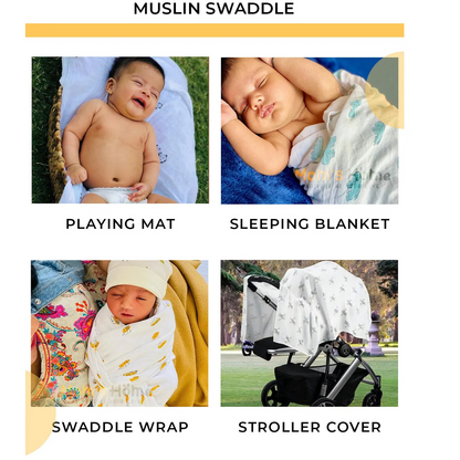 Softlia 3-Layer Baby Wrapper | Soft Cotton Swaddle Blanket for Newborns (0–6 Months)
