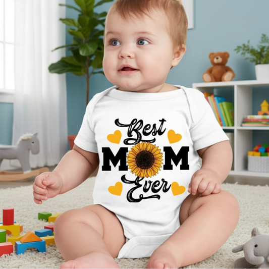 Softlia White Half Printed Baby Romper