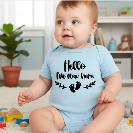 Softlia Sky Blue Baby Romper – Half Printed