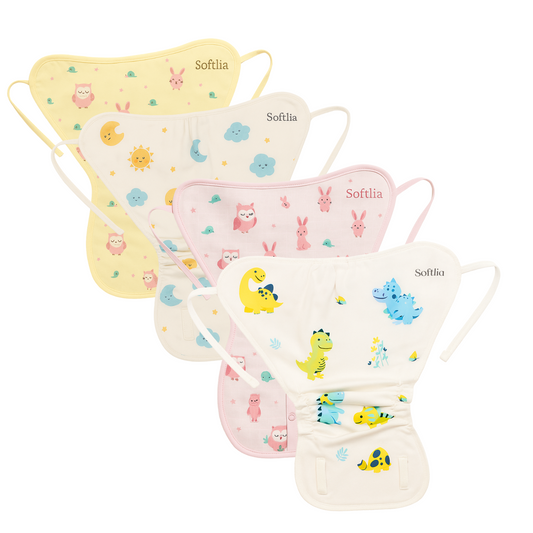 Softlia Muslin Padded Baby Langot – Ultra Soft, Absorbent & Reusable – Pack of 4