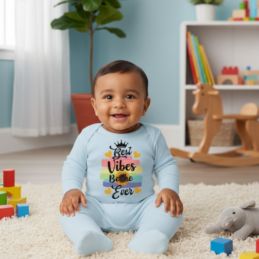 Sky Blue Full Printed Baby Romper pack of 1