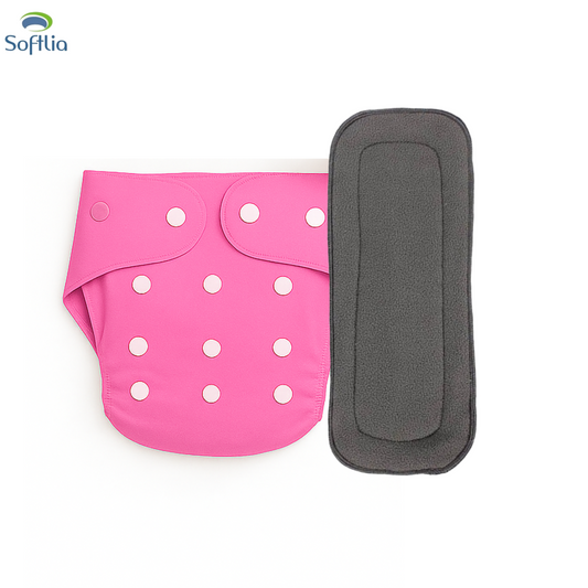 Softlia Baby Cloth Diaper – 1 Pc Soft Cotton, Snap Closure