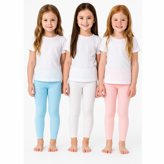 Softlia Girls Cotton Stretch Leggings – Soft, Breathable & Full Length | Daily Wear & Casual Use